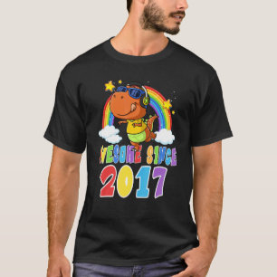 Kids 5 Years Old Awesome 2017 5th Birthday Rainbow T-Shirt