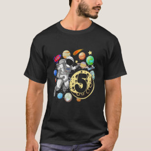 Kids 5 Years Old Birthday Boy  Astronaut 5th Birth T-Shirt