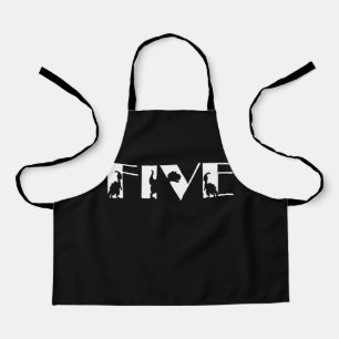 Kids 5 Years Old Birthday Boy Dinosaur T Rex BDay Apron