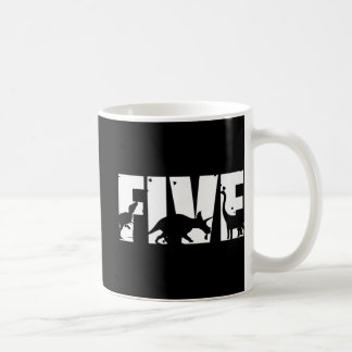 Kids 5 Years Old Birthday Boy Dinosaur T Rex Gift, Coffee Mug