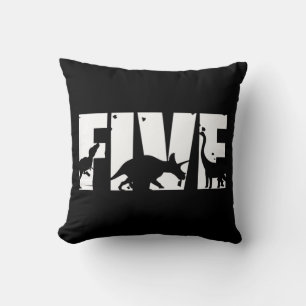 Kids 5 Years Old Birthday Boy Dinosaur T Rex Gift, Cushion