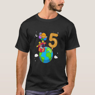 Kids 5 Years Old Birthday Little Astronaut 5th Bir T-Shirt
