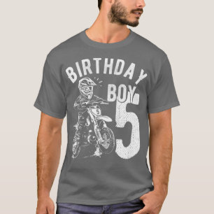 Kids 5 years old kid Birthday boy Dirt bike Motorc T-Shirt
