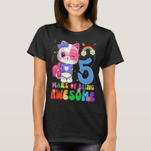 Kids 5 Years Old Teens 5th Birthday Girl Awesome C T-Shirt
