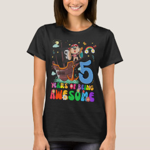 Kids 5 Years Old Teens Boys Girls Pirates Dog 5th T-Shirt