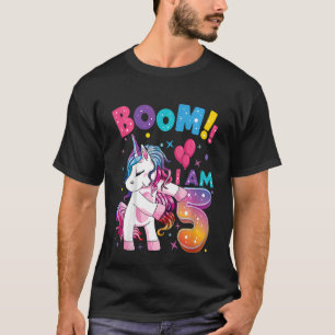 Kids 5 Years Old Unicorn Flossing 5th Birthday Gir T-Shirt