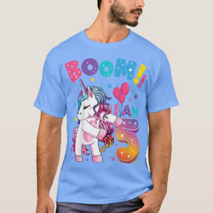 Kids 5 Years Old Unicorn Flossing 5th Birthday Gir T-Shirt