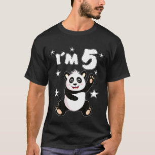 Kids 5 Years Panda Childrens Birthday Panda Bear 5 T-Shirt