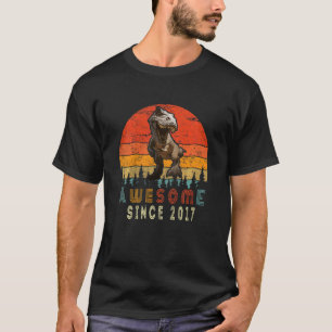 Kids 5th Birthday Awesome Since 2017 5 Years Old T-Shirt