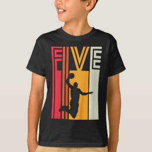 Kids 5th Birthday Basketball Lover Gift 5 Years Ol T-Shirt