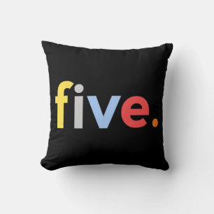 Kids 5th Birthday Boy 5 Five Year Old Age 5 Gift Cushion