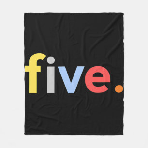 Kids 5th Birthday Boy 5 Five Year Old Age 5 Gift Fleece Blanket