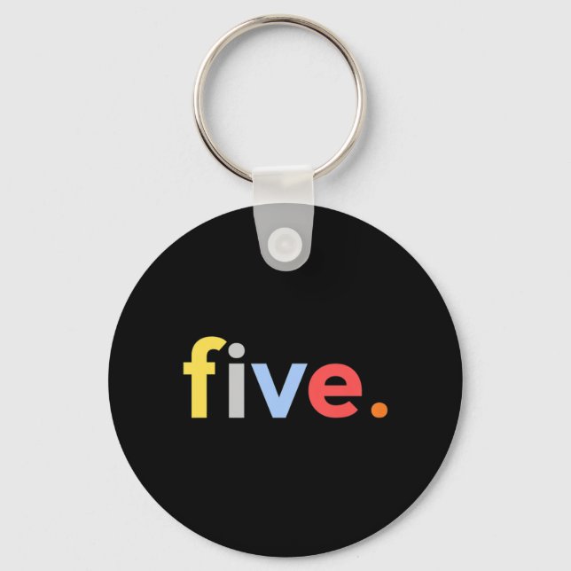 Kids 5th Birthday  Boy 5 Five Year Old  Age 5 Gift Key Ring (Front)