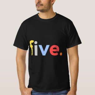 Kids 5th Birthday Boy 5 Five Year Old Age 5 Gift T-Shirt