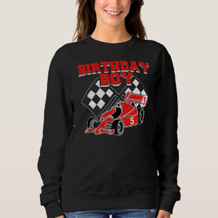 Kids 5th Birthday Boy 5 Years Old Car Racing Sweatshirt