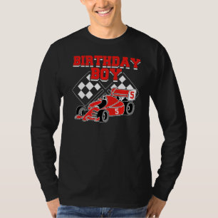 Kids 5th Birthday Boy 5 Years Old Car Racing T-Shirt