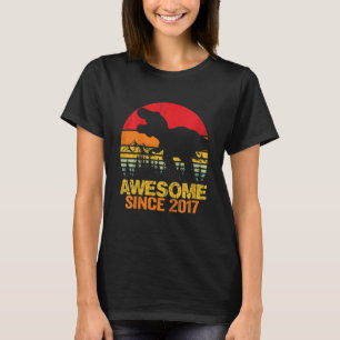 Kids 5th Birthday Boy Dinosaur Trex 5 Year Old Awe T-Shirt