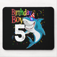 Kids 5th Birthday Boy Shark Jaw-Some Five Boys