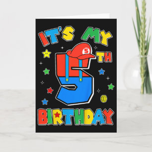Kids 5th Birthday Boy Super Gamer Gaming Theme B-d Card