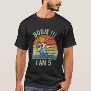 Kids 5th Birthday  Boys Boom Iu2019m 5 Year Old Bi T-Shirt