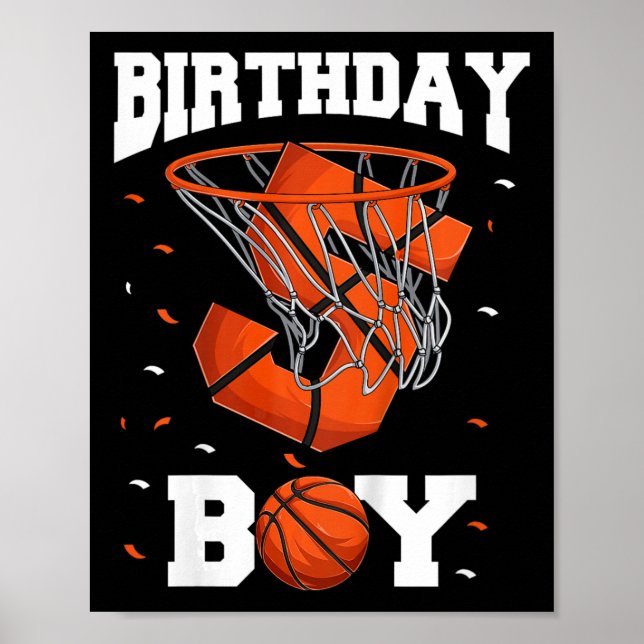 Kids 5th Birthday Bysketbyll Kids  Poster (Front)