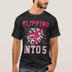 Kids 5th Birthday Cheerleading Girl Five Year Old  T-Shirt