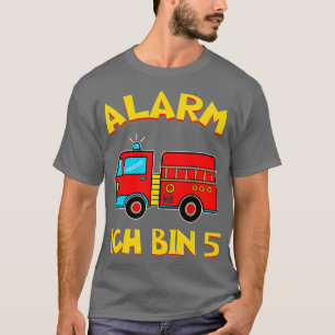 Kids 5th Birthday Fire Engine Boys Birthday Party T-Shirt
