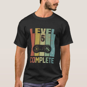 Kids 5Th Birthday For Gamer 5 Years Old - Retro Bi T-Shirt