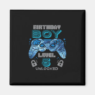 Kids 5th Birthday Gamer Level 5 Unlocked Video Gam Magnet