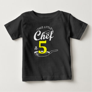 Kids 5th birthday gift   Cook 5 year old Baby T-Shirt