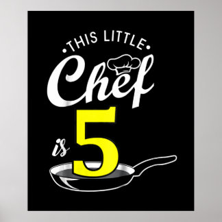 Kids 5th birthday gift | Cook 5 year old Poster