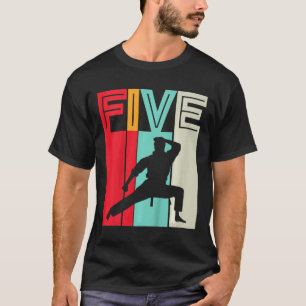 Kids 5th Birthday Gift Karate Retro Taekwondo Mart T-Shirt