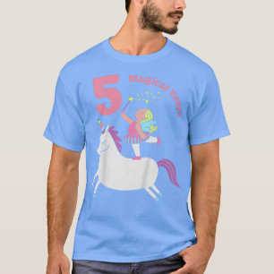 Kids 5th Birthday Girl Unicorn Fairy Im 5 Years Ol T-Shirt