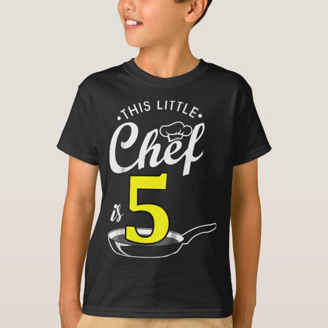 kids 5th birthday girls chef kids T-shirt (Front)