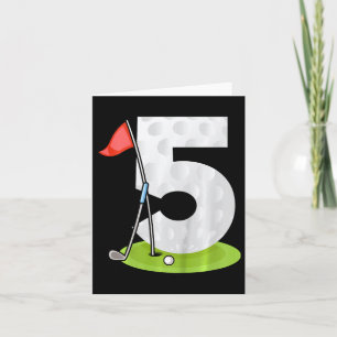 Kids 5th Birthday Golf Funny Golfer 5 Years Old Bo Card