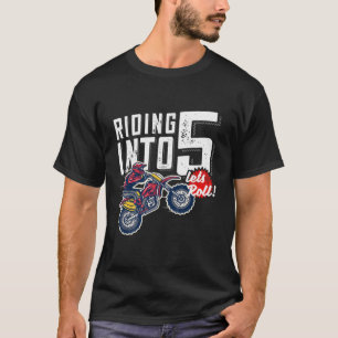 Kids 5Th Birthday Motor Cross, Dirt Bike, Birthday T-Shirt