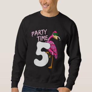 Kids 5th Birthday  Pink Flamingo  For Girls 5 Year Sweatshirt