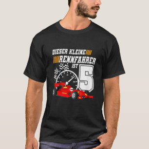 Kids 5th Birthday Racer 5 Years Racing Car T-Shirt