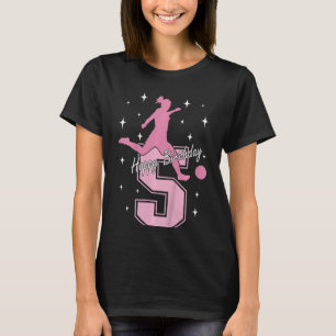 Kids 5th birthday soccer playing girl T-Shirt