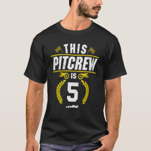 Kids 5th Birthday This Pitcrew Is 5 Year Old Car R T-Shirt