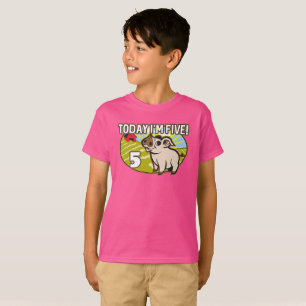Kid's 5th Birthday Today I'm Five! Cute Cow T-Shirt