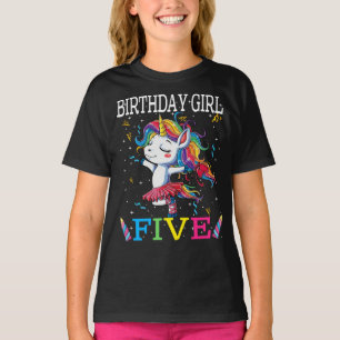 Kids 5th Birthday Unicorn Outfit, 5th Birthday Gir T-Shirt
