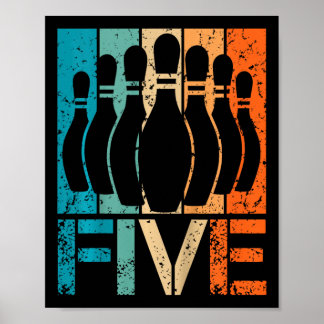 Kids 5th Bowling Birthday 5 Year Old Birthday Bowl Poster