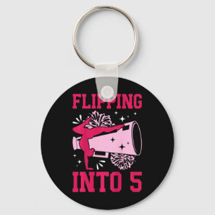 Kids 5th Cheer Birthday Party Five Year Old Cheerl Key Ring