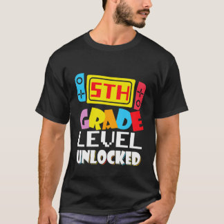 Kids 5Th Grade Level Unlocked Video Gamer Back To T-Shirt