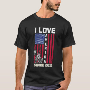 Kids 5tth Birthday I Love America Since 2017 Us T-Shirt