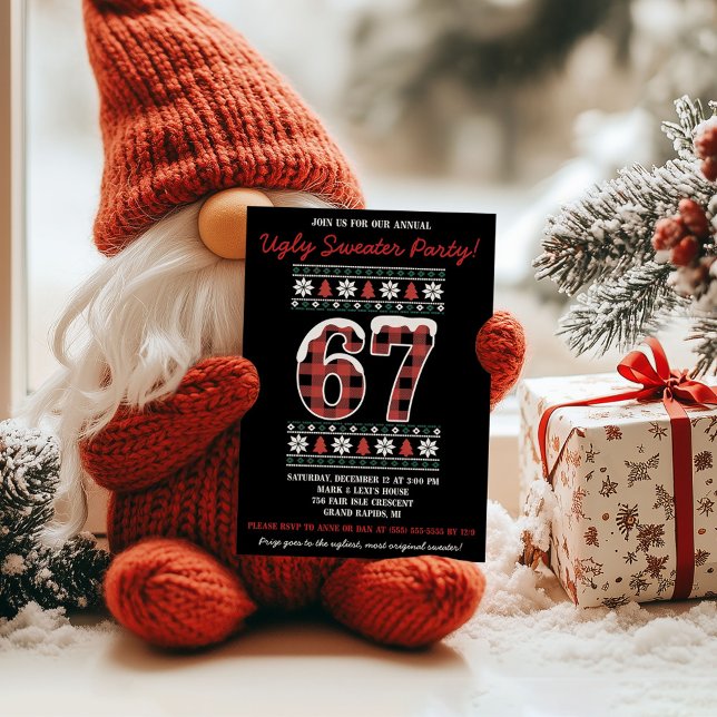 Kids' 67 Ugly Sweater Holiday Party Invitation (Creator Uploaded)