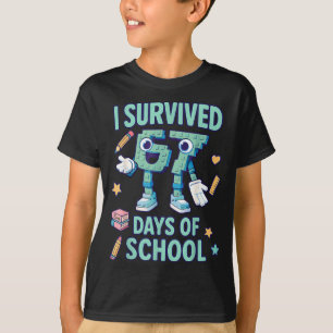 Kids 6-7 Meme I Survived 67 Days Of School  T-Shirt