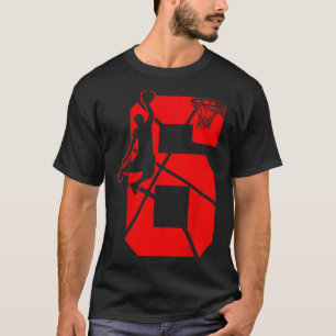 Kids 6 Year Old 6th Basketball Birthday PartyTheme T-Shirt