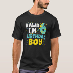 Kids 6 Year Old 6th Birthday Boy Dinosaur Toddler T-Shirt